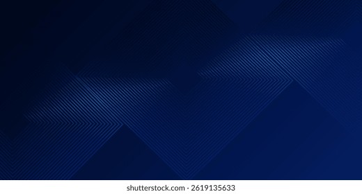 Fondo azul oscuro. Abstractas líneas brillantes de lujo curvadas superpuestas sobre fondo azul oscuro.  Fondo de corte de papel de lujo. Decoración Abstractas, patrón dorado, Gradientes semitonos.