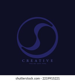 dark blue background abstract modern icon logo pattern