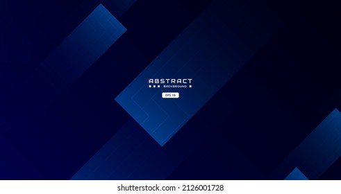 dark blue background with abstract square shape, arrow, dynamic and sport banner concept.