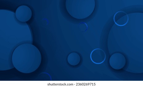 Fondo azul oscuro con forma cuadrada abstracta, círculos, líneas, concepto de banner dinámico y deportivo.