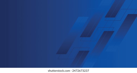 fondo azul oscuro con forma cuadrada abstracta, concepto de Anuncio dinámico y deportivo.