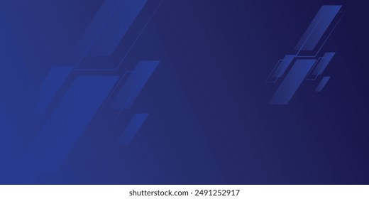 fondo azul oscuro con forma cuadrada abstracta, concepto de Anuncio dinámico y deportivo.