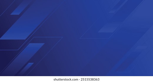 Fondo azul oscuro con forma cuadrada abstracta, concepto de Anuncio dinámico y deportivo.
