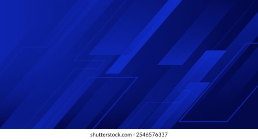 dark blue background with abstract square shape, dynamic and sport banner concept.