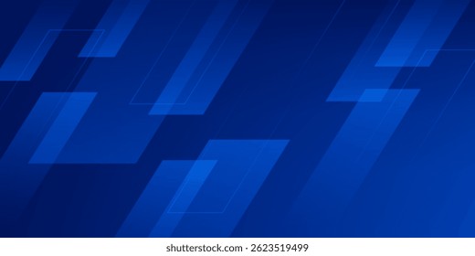 dark blue background with abstract square shape, dynamic and sport banner concept.