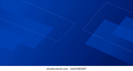 Fondo azul oscuro con forma cuadrada abstracta, concepto de Anuncio dinámico y deportivo.