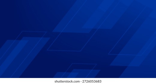 Fondo azul oscuro con forma cuadrada abstracta, concepto de Anuncio dinámico y deportivo.
