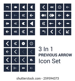 Dark Blue background back arrow 3 in 1 big set collection