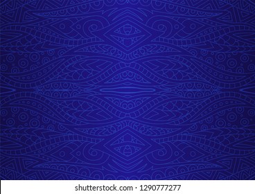 Dark blue background with beautiful abstract seamless pattern