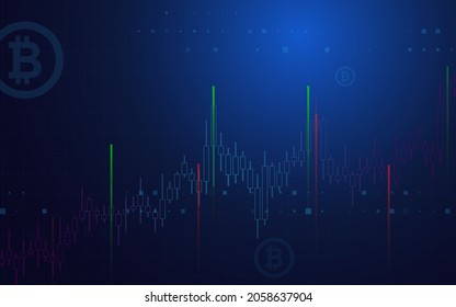 dark blue background, Bitcoin crypto currency illustration vector for page, logo, card, banner, web and printing.