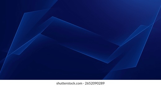 Fondo azul oscuro con el patrón geométrico brillante y lujoso de la línea. Tecnología futura del Vector.