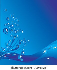 Dark blue background with brilliant water splashes