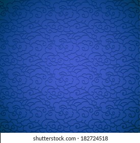 dark blue background with chinese clouds, seamless if remove gradients