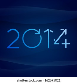 Dark blue background. Christmas background. Vector background for presentation. Year 2014. 