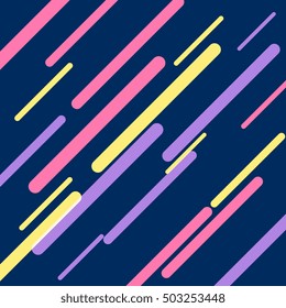 dark blue background with colorful diagonal stripes