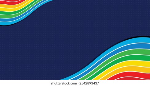 Fundo azul escuro com colorida onda fluxo gradiente elemento para o esporte futebol basquete vôlei rugby golfe mundo europa ásia torneio