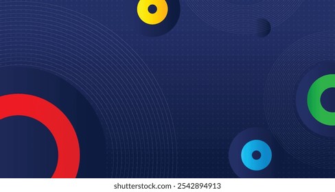 Dark blue background with colorful wave flow gradient element for sport football basketball volleyball rugby golf world europe asia tournament