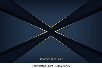 Dark blue background with a combination line light gold. Luxury premium concept vector design for use element cover, banner, wallpaper, business. eps10