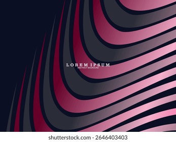 A dark blue background with curved bands varying in shades of pink, magenta and gray, creates a modern and dynamic composition suitable for digital backgrounds or futuristic designs.