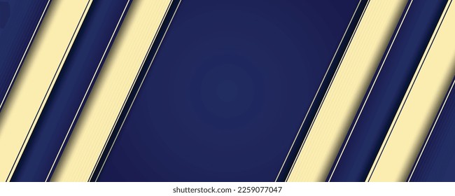 Dark blue background diagonal layer layer pattern and abstract golden rectangle overlap with luxury style. Vector graphic illustration