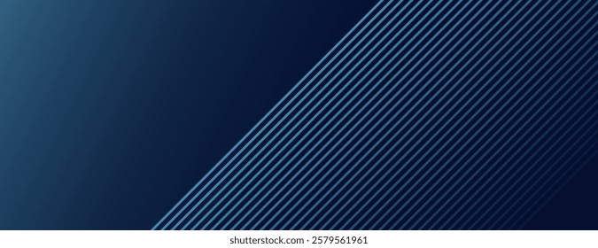 Dark blue background with diagonal blue lines. The background has a sleek, modern style with a smooth blue texture. Modern diagonal striped border background. Blue background vector.