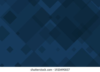 Dark blue background with diamonds of different sizes. The overall geometric pattern. Vector