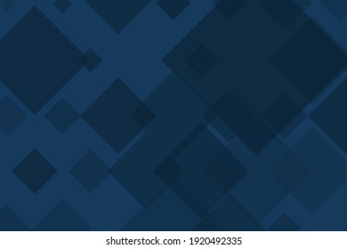 Dark blue background with diamonds of different sizes. The overall geometric pattern. Vector