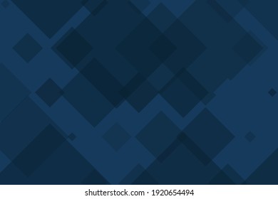 Dark blue background with diamonds of different sizes. The overall geometric pattern. Vector