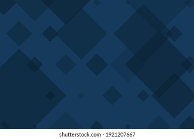 Dark blue background with diamonds of different sizes. The overall geometric pattern. Vector