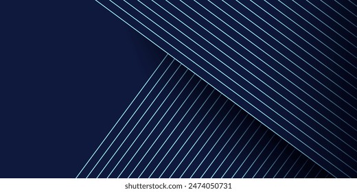 Fondo azul oscuro. Imagen digital de rayos de luz, líneas de rayas con luz azul sobre azul oscuro