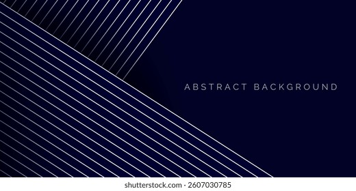 Dark blue background. Digital image of light rays, stripes lines with blue light over dark blue