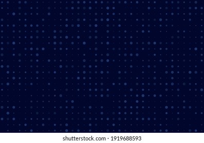 Dark blue background with dots of different sizes. Halftone pattern. General design for banners, cards, and wallpapers. Vector