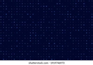 Dark blue background with dots of different sizes. Halftone pattern. General design for banners, cards, and wallpapers. Vector