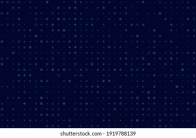 Dark blue background with dots of different sizes. Halftone pattern. General design for banners, cards, and wallpapers. Vector