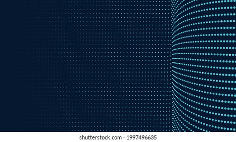 dark blue background with dots pattern, technology theme, big data, nanotechnology, vector illustration