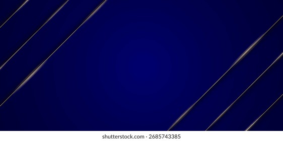 Fundo azul escuro com linhas douradas elegantes adequadas para negócios de luxo e tema corporativo