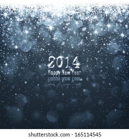 Dark blue background with falling snowflakes