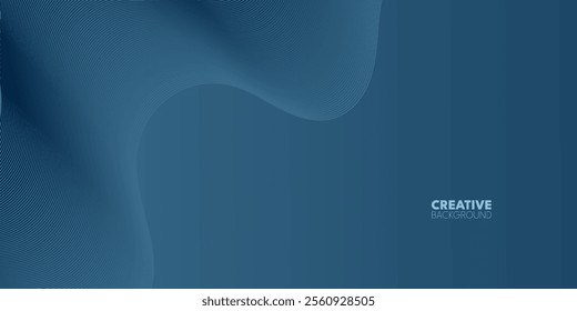 A dark blue background with flowing, curved shapes. Abstract blue wave design background with smooth curves and modern digital texture