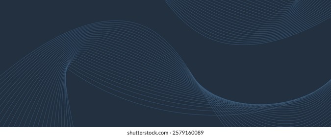 Dark blue background with flowing lines. The background features a smooth, wave-like texture. Blue color adds depth to the background. Wave background vector