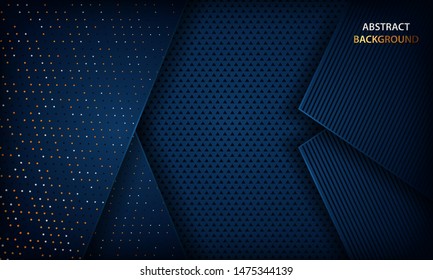 Dark blue background with glitters. Modern luxury background.