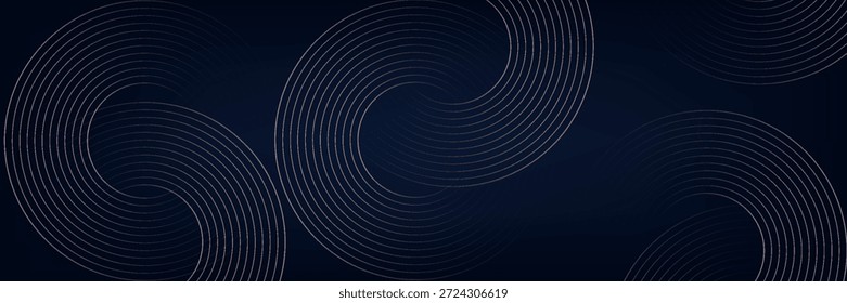 
Fondo azul oscuro con círculos dorados. Fondo moderno. Ilustración vectorial. EPS 10