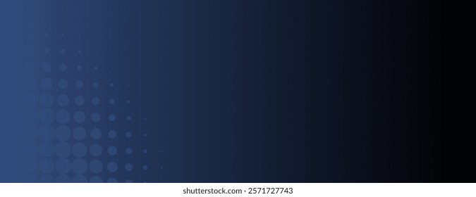 Dark blue background with gradient and dotted texture. The background features blue circles fading into black, creating a modern look. Gradient patterned background vector. Blue background.