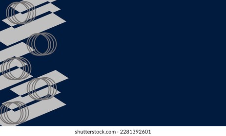 dark blue background with gray blocks and circles, design for business wallpaper