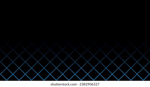 Dark blue background with a grid of blue glowing diamonds. Rhomb pattern for advertising.
