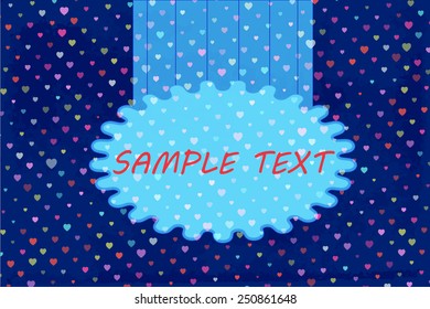 Dark Blue Background With a Lot Of Hearts And the Caption