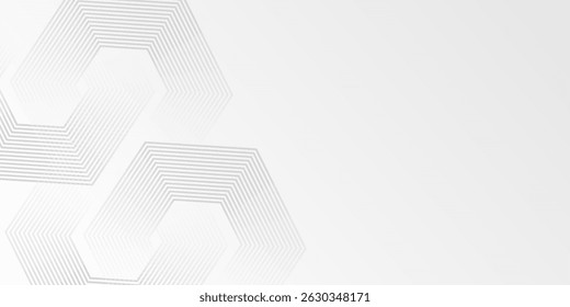 Dark blue background with hexagon geometric lines pattern. Abstract shiny hexagon lines. Futuristic technology concept. eps 10