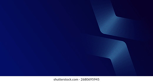 Plano de fundo azul escuro com padrão de linhas geométricas hexágono. Linhas de hexágono brilhantes abstratas. Conceito de tecnologia futurista. eps 10