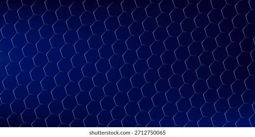 Dark blue background with hexagon geometric lines pattern. Abstract shiny hexagon lines. Futuristic technology concept