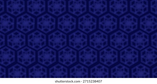 Dark blue background with hexagon geometric lines pattern. Abstract shiny hexagon lines. Futuristic technology concept
