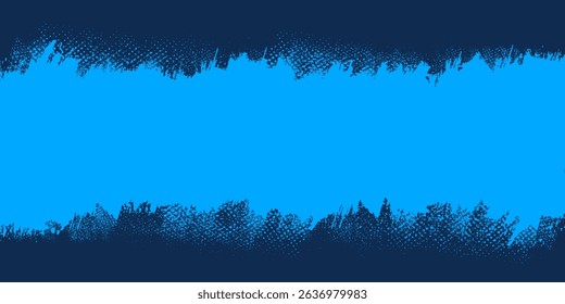 Dark blue background with light blue grungy scratchy halftone texture - vector illustration